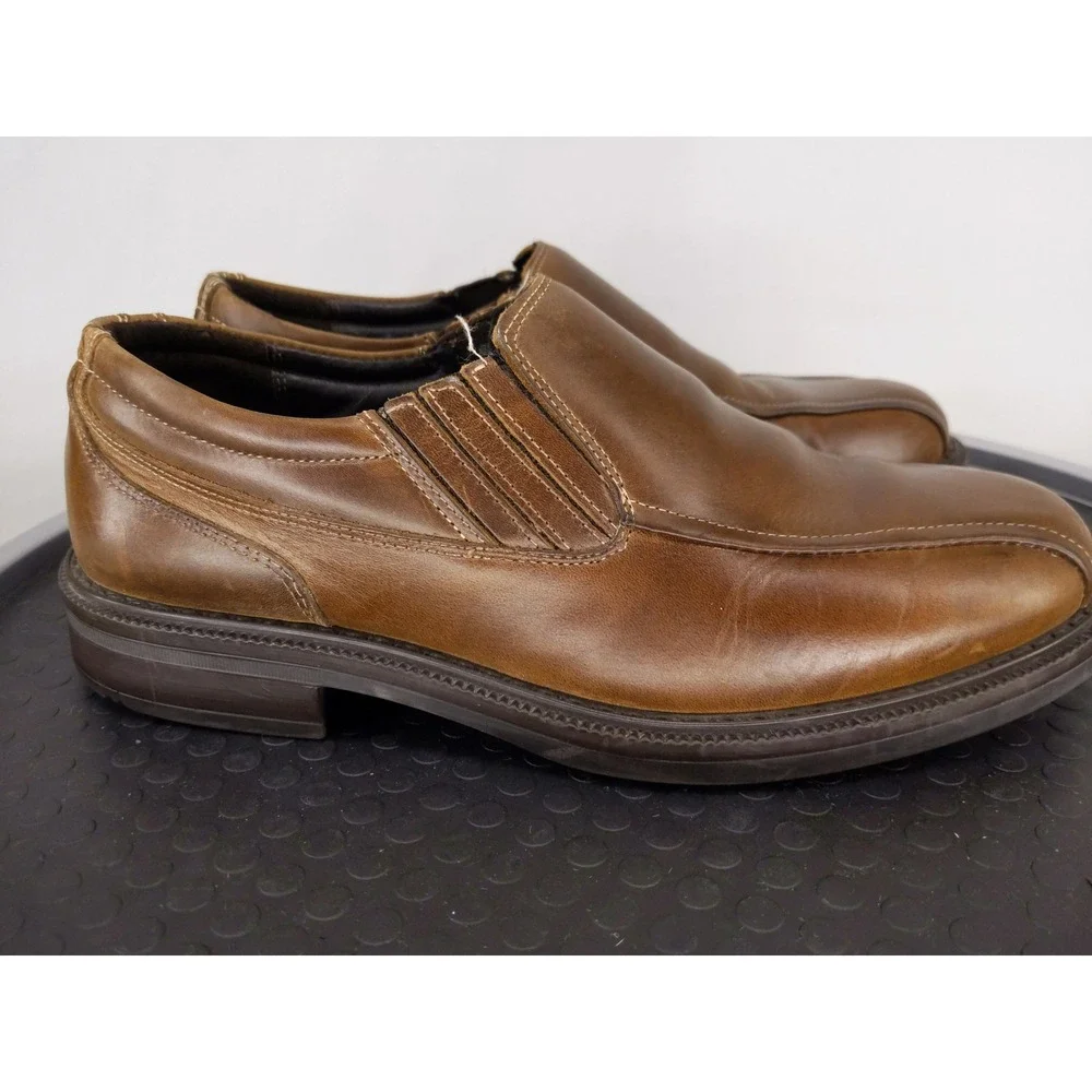 Bostonian Loafers Brown Leather Waterproof Slip On Square‎ Toe 29317 Mens 9